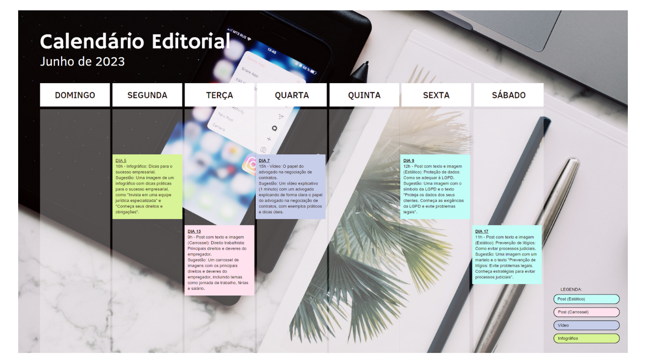 Calendário Editorial
